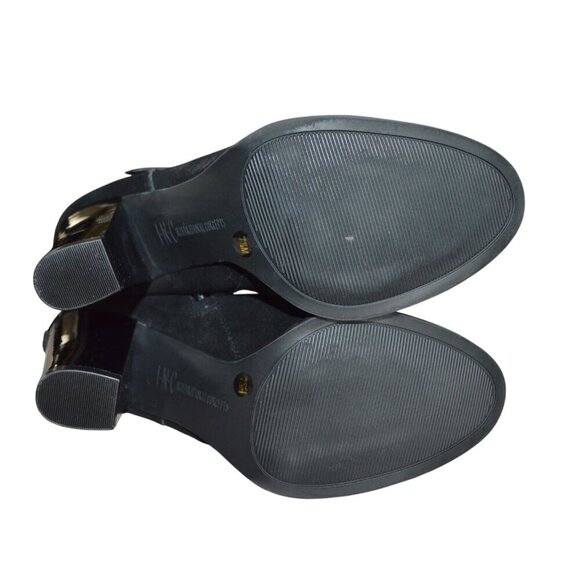 INC International Concepts Black Jaydie Boots Women's Size 7.5 Leather Buckles - Picture 2 of 11